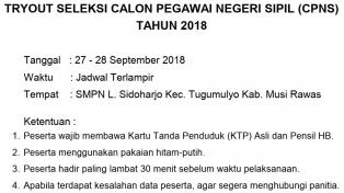 Pembagian Sesi Tryout Seleksi CPNS 2018