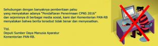 PEMERINTAH TEGASKAN, BELUM ADA RENCANA PENERIMAAN CPNS 2016